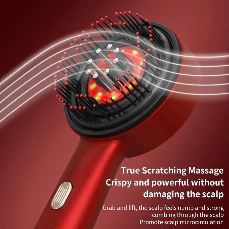 Electric Vibration Scalp Massage Comb with Red Light