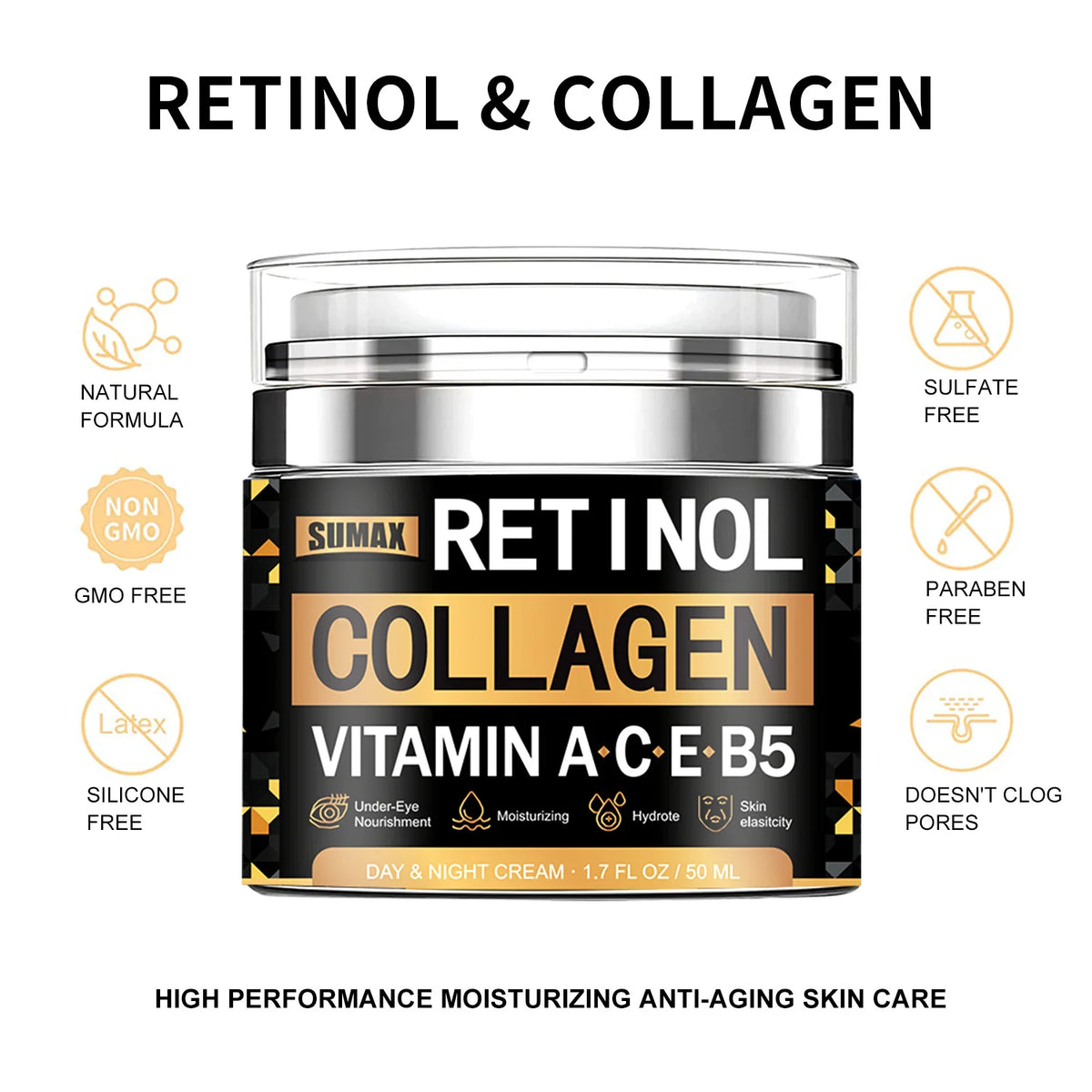 Men's Retinol and Vitamin C Moisturizing Cream, 50ml