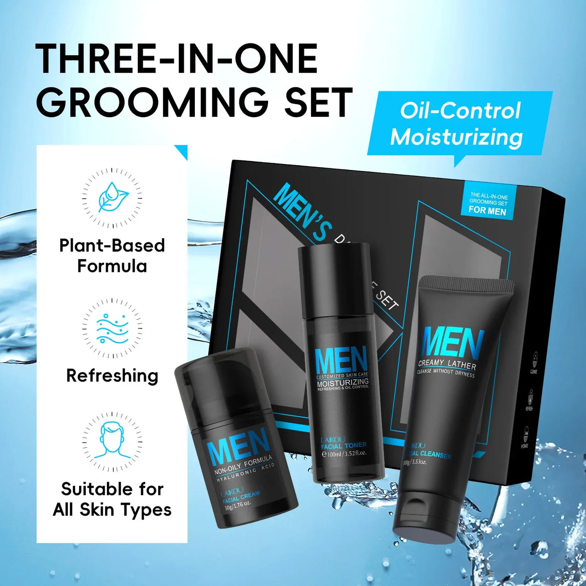 LAIKOU Men's 3-Step Skincare Set