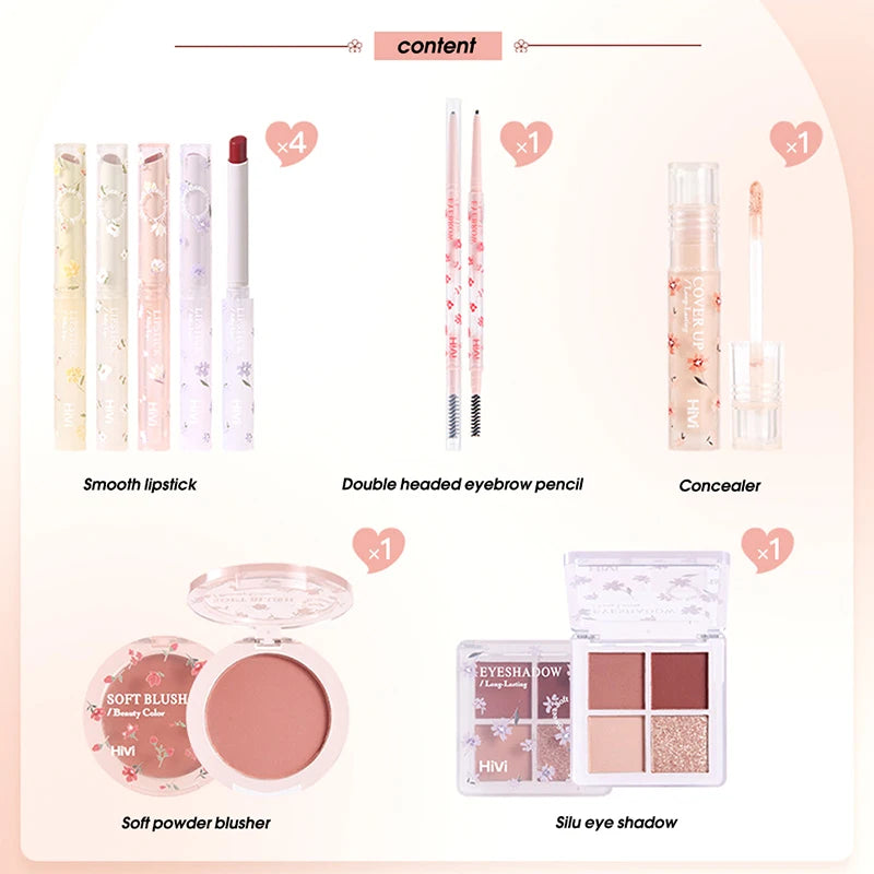 8-Piece Women's Makeup Kit with Lipsticks