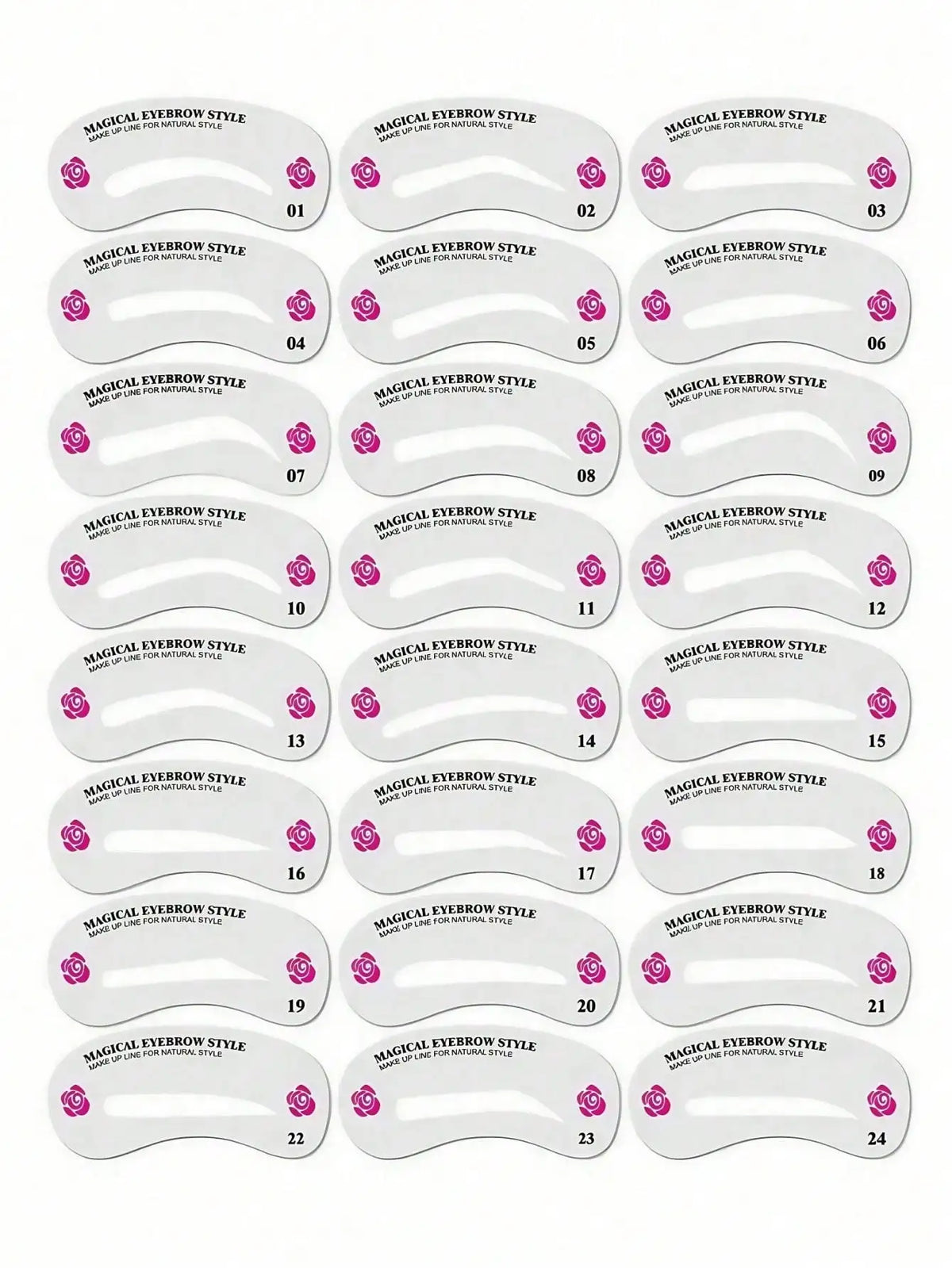 24-Piece Eyebrow Shaping Stencil Set