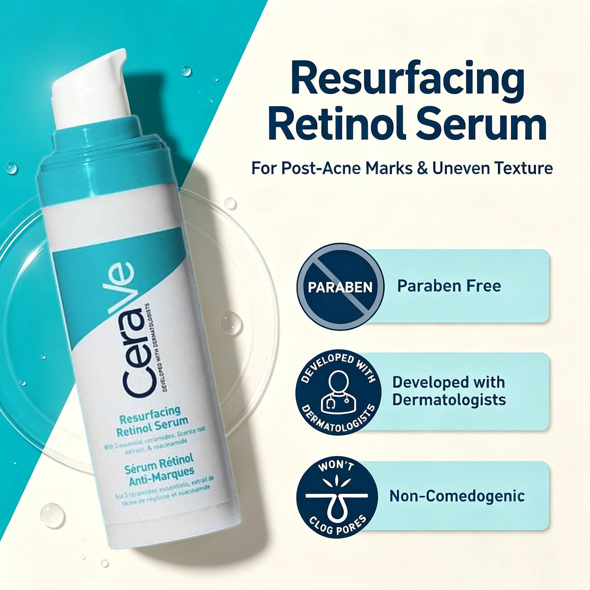 CeraVe Retinol Serum with Niacinamide and Licorice Root