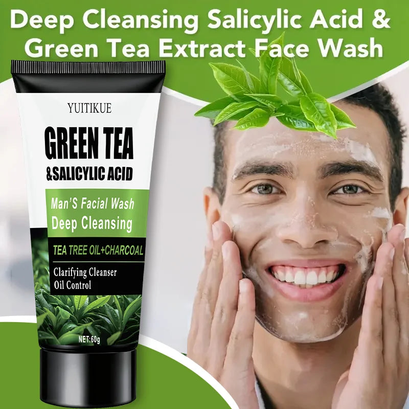 WaterIceLevin Green Tea and Salicylic Acid Men's Facial Cleanser, 60 g