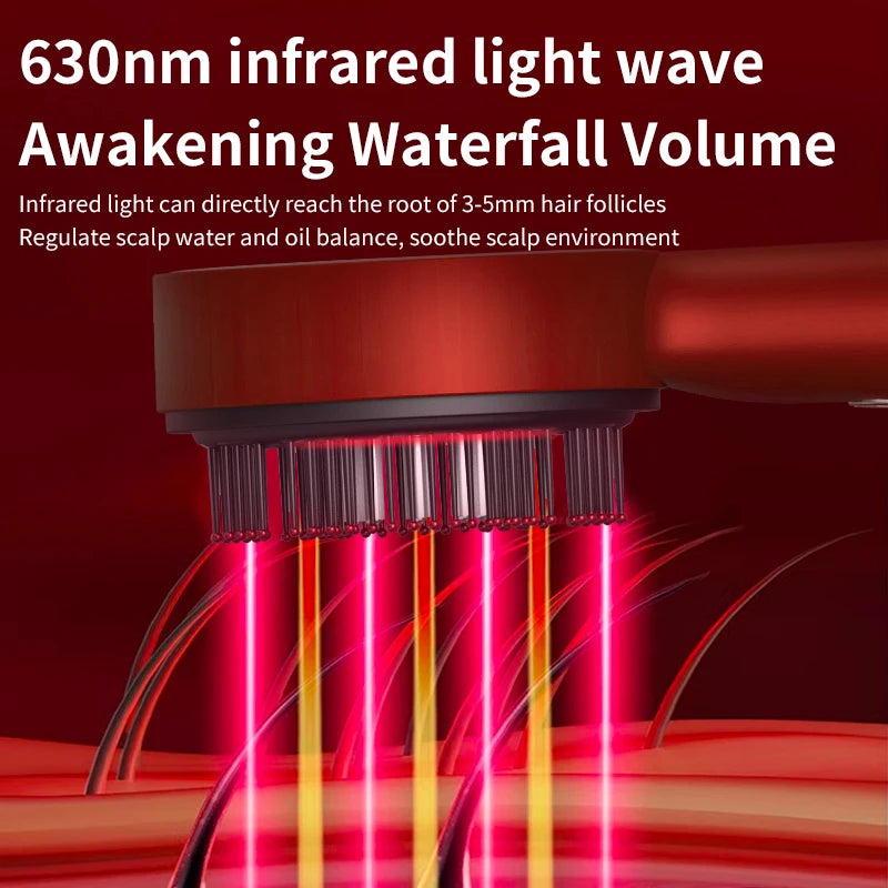 Electric Vibration Scalp Massage Comb with Red Light