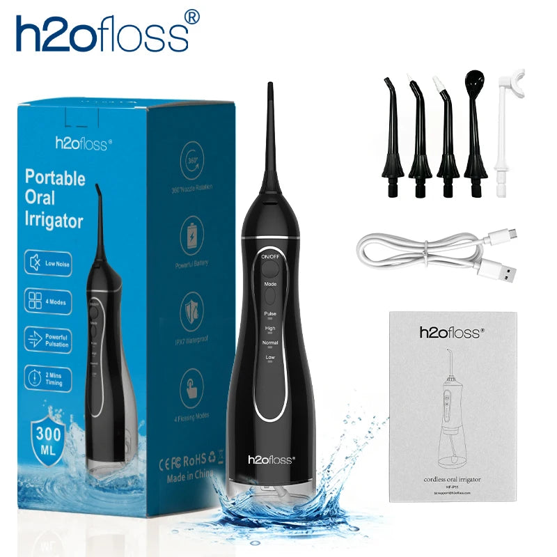 H2ofloss Rechargeable Water Flosser, 300ml, 5 Modes