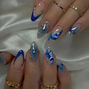 Romantic Y2K Star Press-On Nails, 24-Piece Almond Set