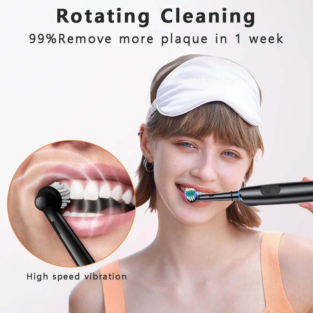 Rechargeable Rotary Electric Toothbrush with Timer and Multiple Modes