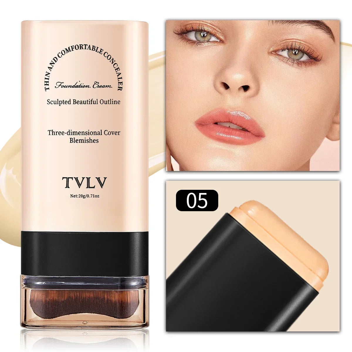 TVLV Foundation Stick with Brush, 20g