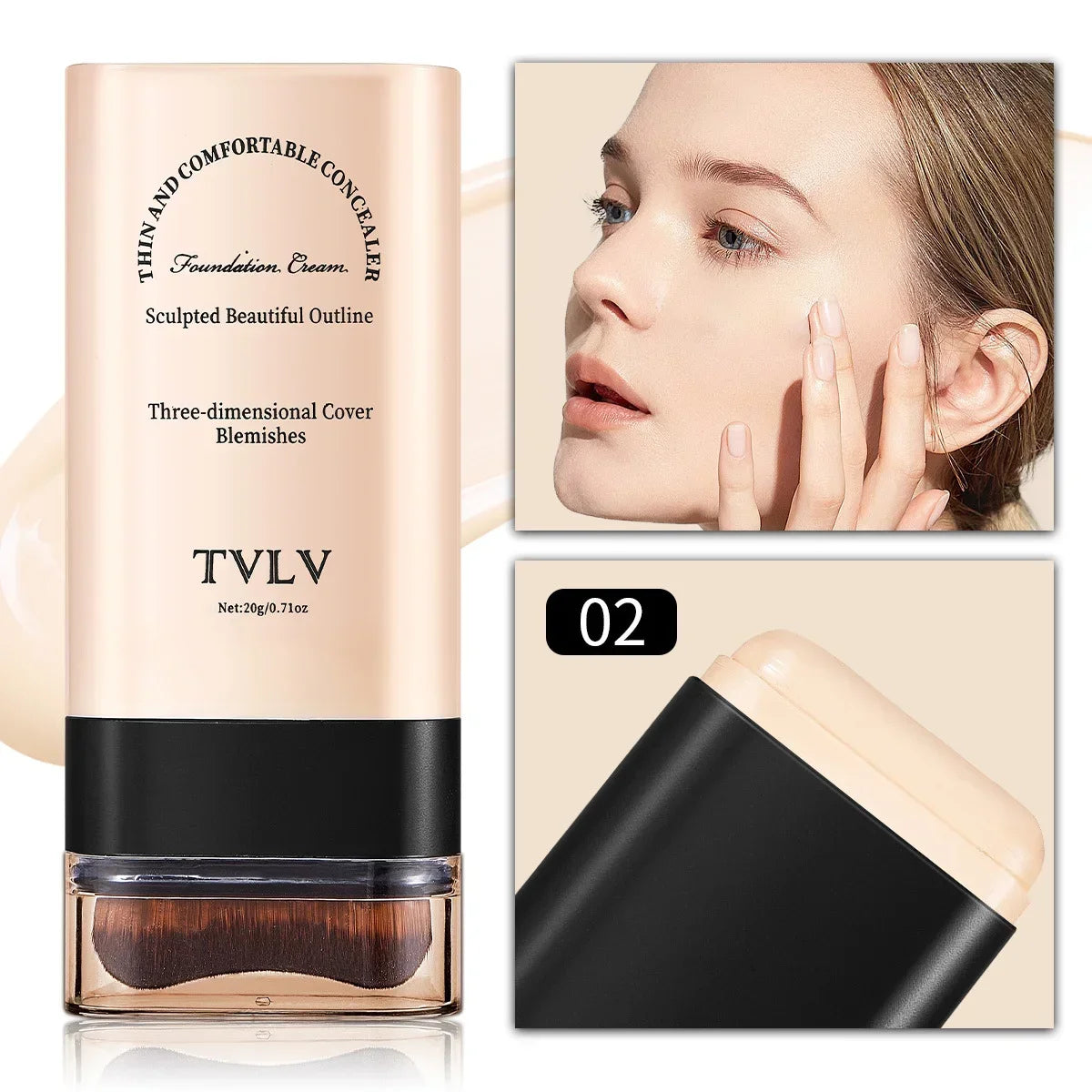 TVLV Foundation Stick with Brush, 20g