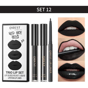 QIBEST 3-Piece Liquid Lip and Lip Liner Set