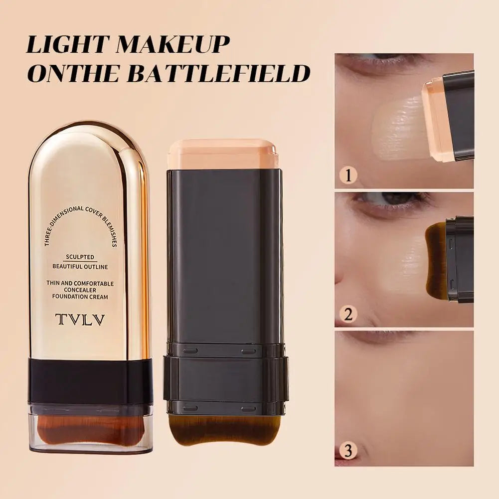 Waterproof Concealer Foundation Stick with Brush