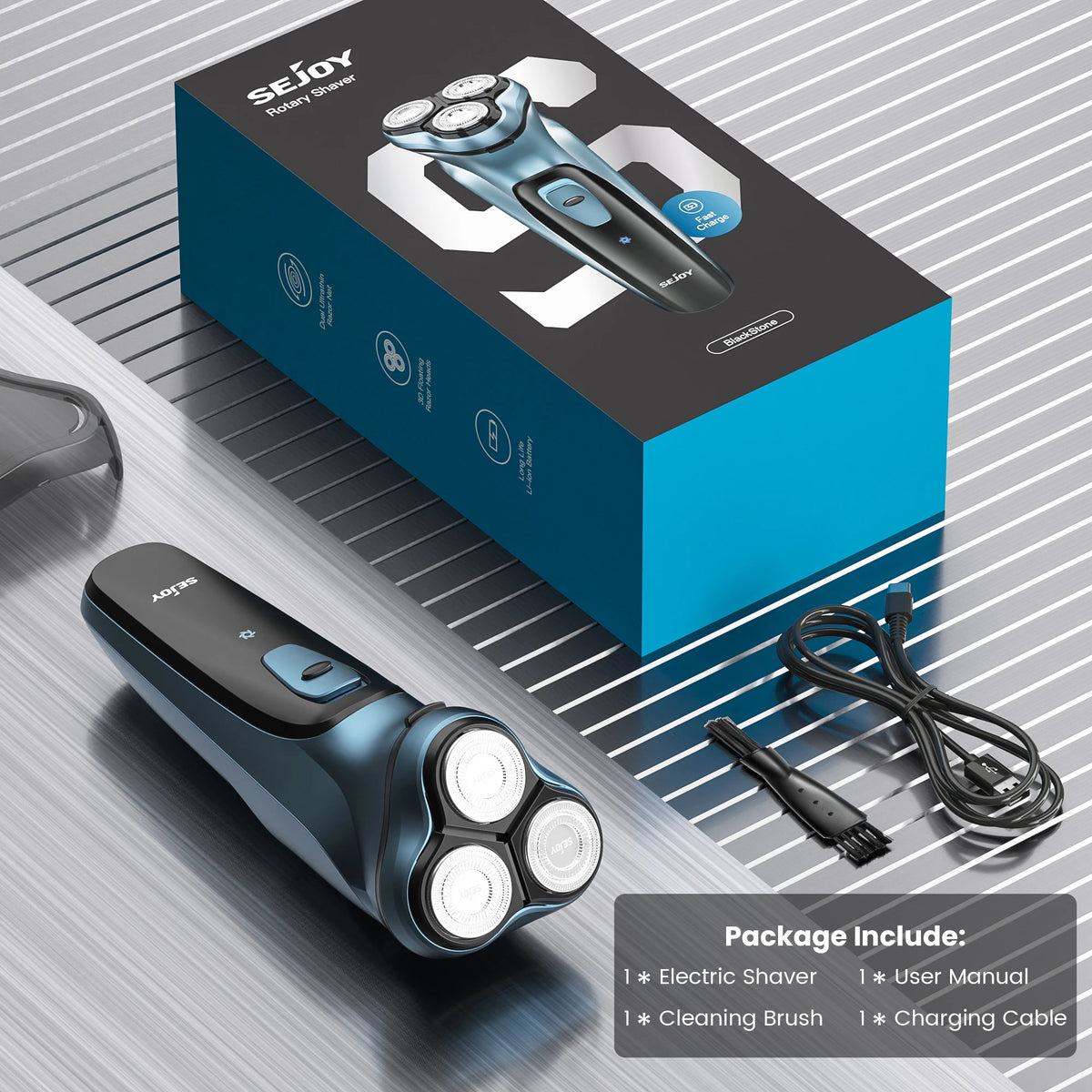SEJOY BLASTO1 Rechargeable Electric Shaver with Floating Heads