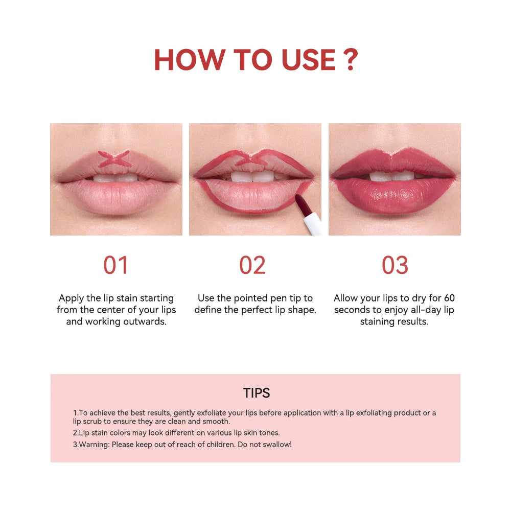Lakerain Waterproof Lip Stain, 1.7ml