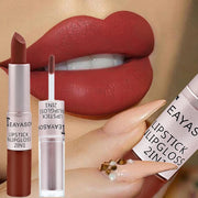 Dual-Ended Velvet Matte Lipstick and Lip Gloss