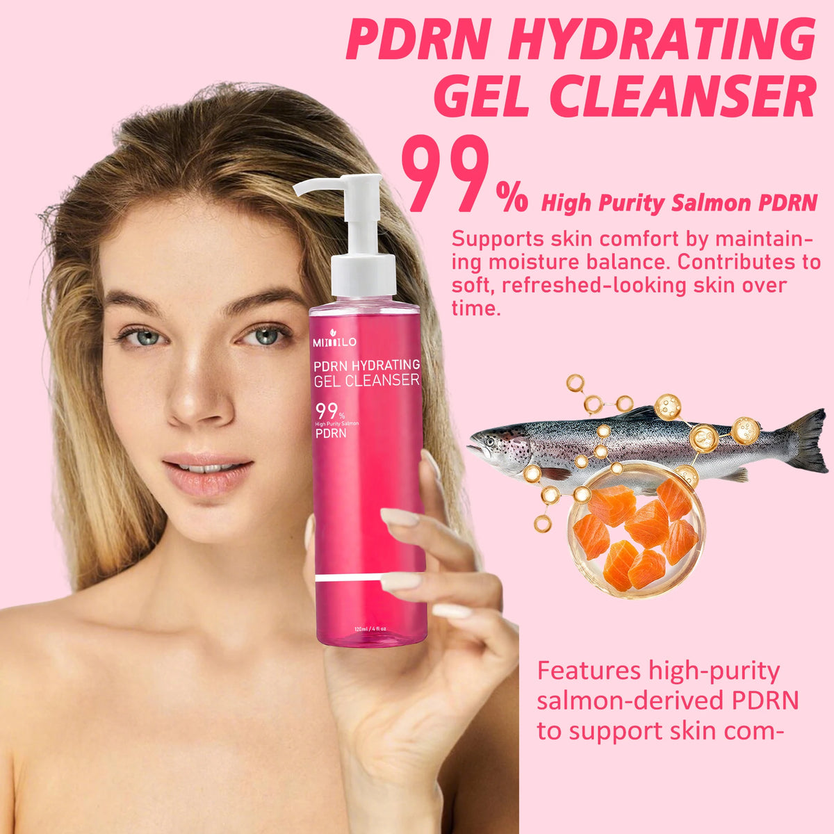 DNA PDRN Salmon Pink Cleansing Gel Duo, 120 ml + 100 ml