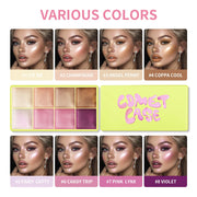 8-Color Cream Makeup Palette, Highlighter and Blush