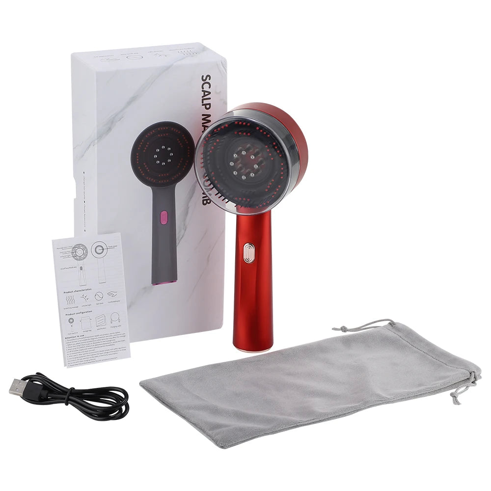 Electric Vibration Scalp Massage Comb with Red Light