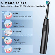Rechargeable Rotary Electric Toothbrush with Timer and Multiple Modes