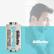 Gillette Super Blue Straight Razor with Stainless Steel Blades