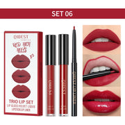 QIBEST 3-Piece Liquid Lip and Lip Liner Set