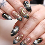 Romantic Y2K Star Press-On Nails, 24-Piece Almond Set