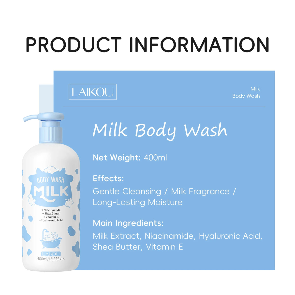 LAIKOU Milk Body Wash, 400ml
