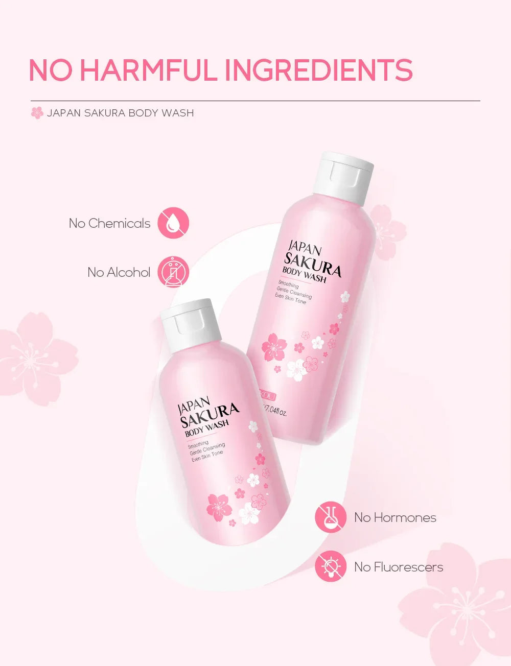 LAIKOU Sakura Shower Gel, 100ml or 200ml