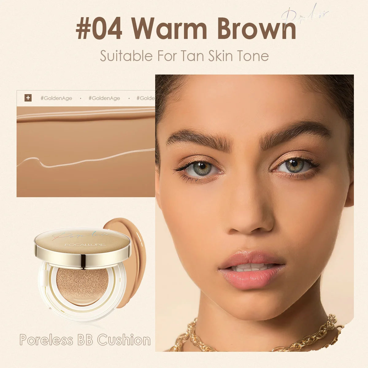 FOCALLURE Waterproof Matte Air Cushion Foundation, 12g