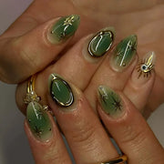 Romantic Y2K Star Press-On Nails, 24-Piece Almond Set