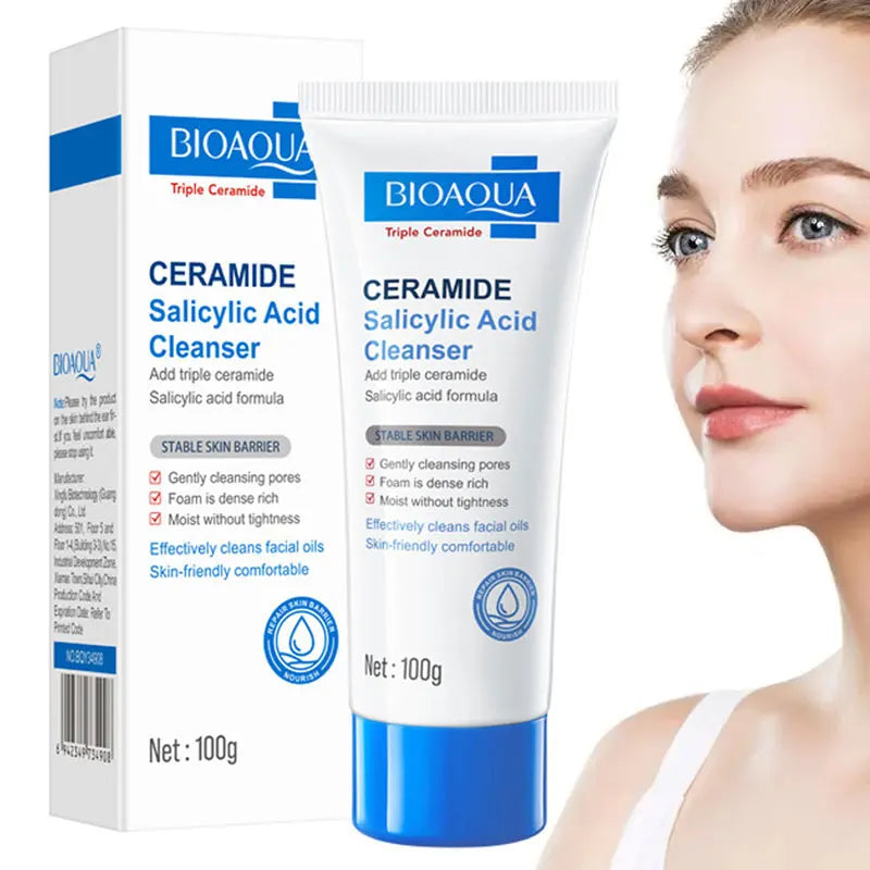 BIOAOUA Ceramide and Salicylic Acid Facial Cleanser, 100 g