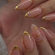 Metallic Cat Eye French Press-On Nails, 24-Piece Set