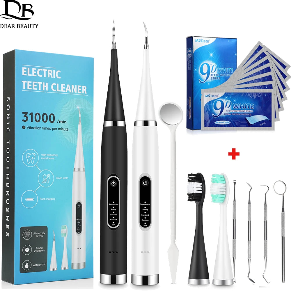Electric Dental Scaler and Teeth Whitening Strip Set