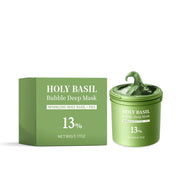 Holy Basil Bubble Clay-to-Foam Facial Mask with PHA, 90 g