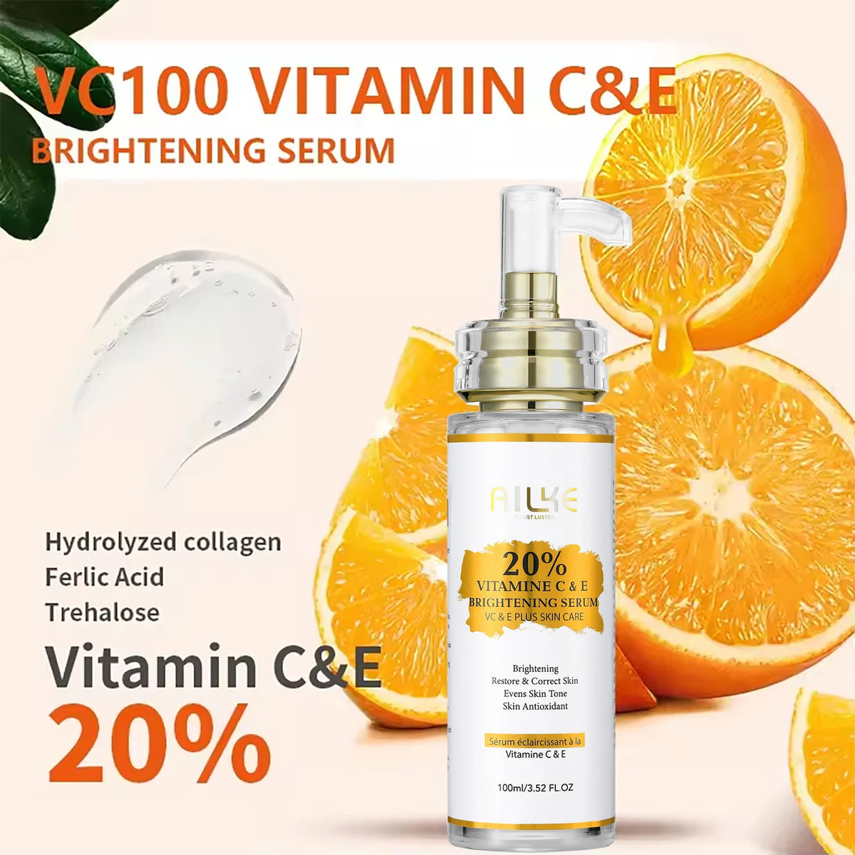 AILKE Vitamin C and E Serum, 100ml