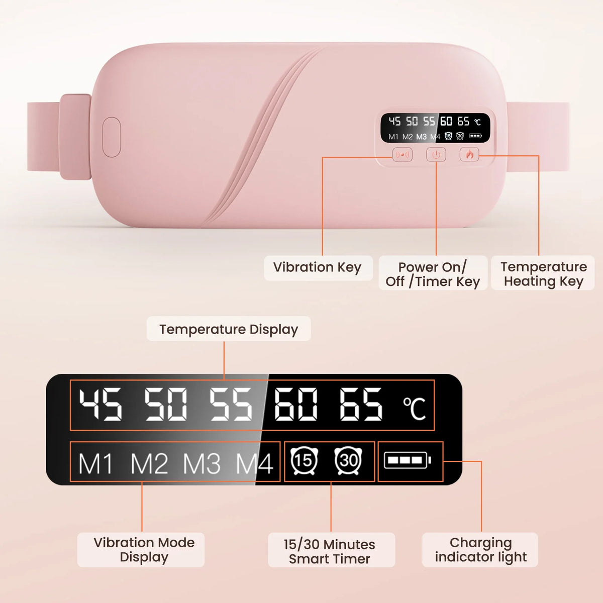 5-Mode Electric Heating and Vibration Waist Massage Belt