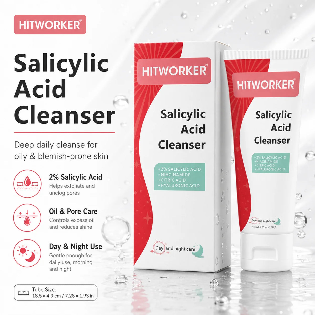 Salicylic Acid Foaming Facial Cleanser, 150 g