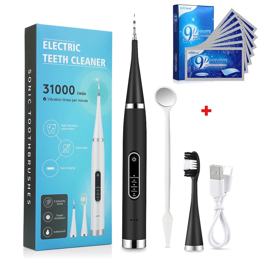 Electric Dental Scaler and Teeth Whitening Strip Set