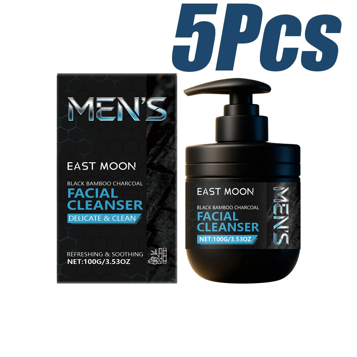 East Moon Charcoal Men's Facial Cleanser, 100 g