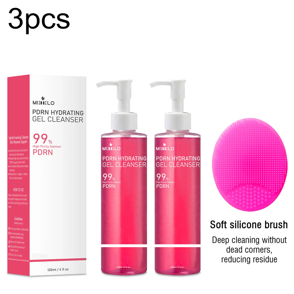 DNA PDRN Salmon Pink Cleansing Gel Duo, 120 ml + 100 ml