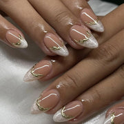 Metallic Cat Eye French Press-On Nails, 24-Piece Set