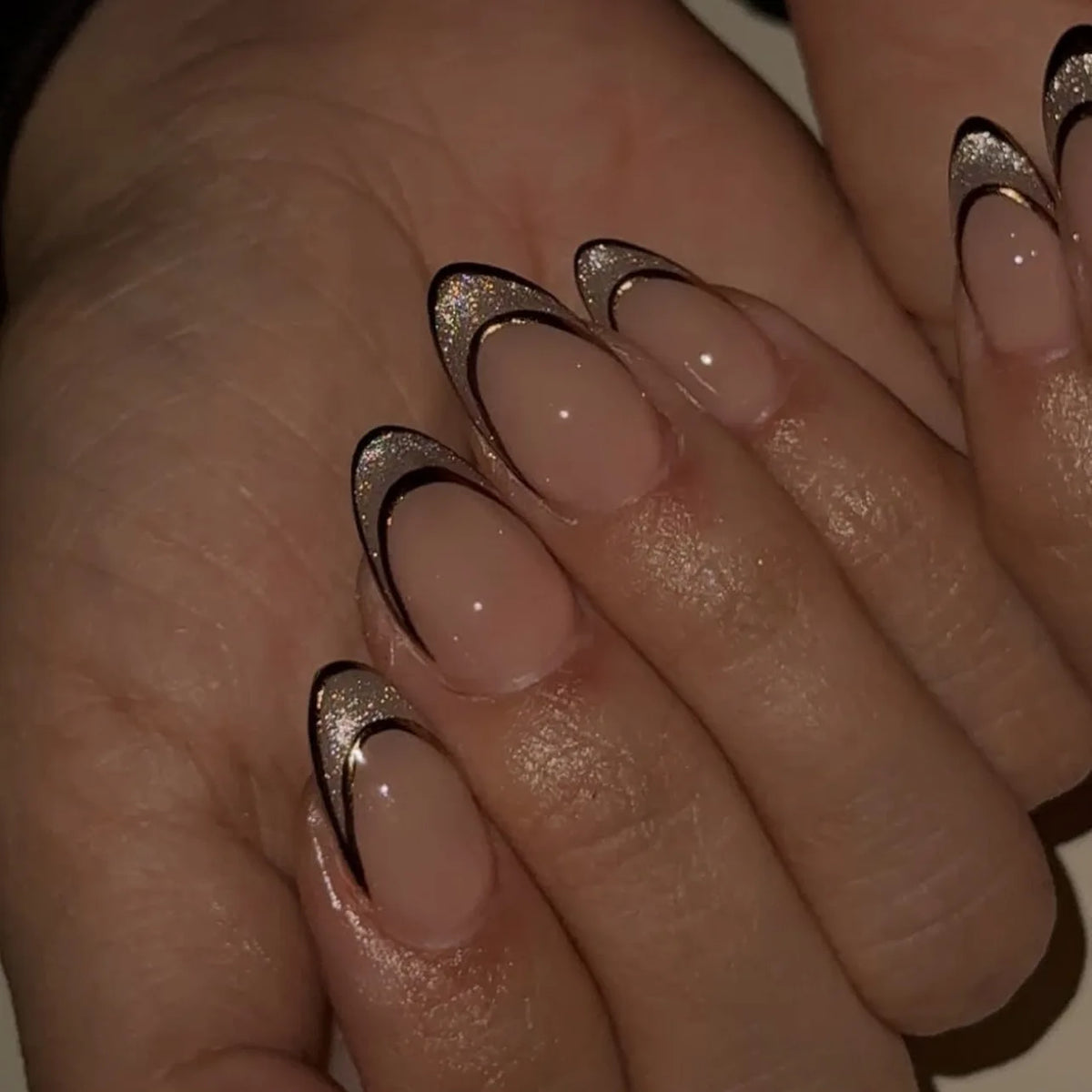 Romantic Y2K Star Press-On Nails, 24-Piece Almond Set