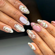 Romantic Y2K Star Press-On Nails, 24-Piece Almond Set