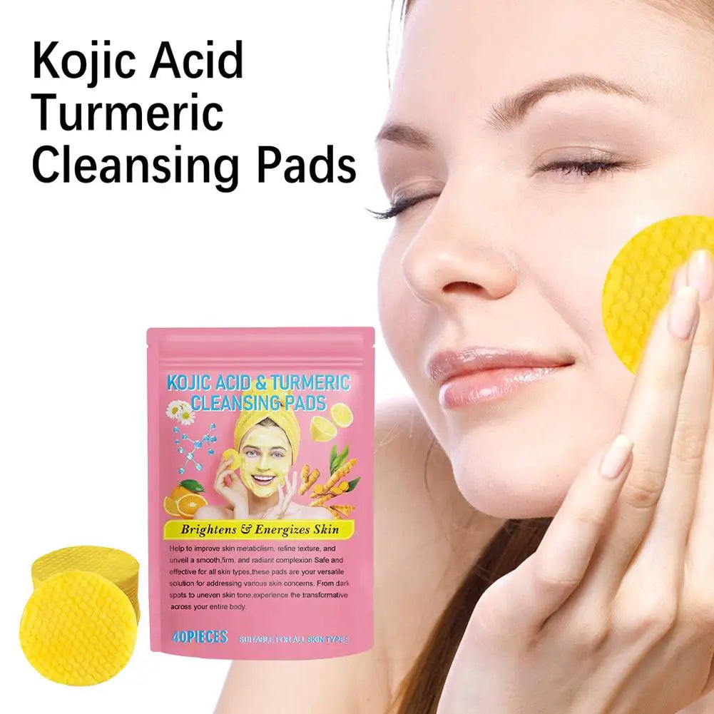 Turmeric and Kojic Acid Cleansing Pads, 40 or 50 Pieces