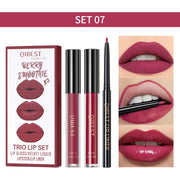 QIBEST 3-Piece Liquid Lip and Lip Liner Set