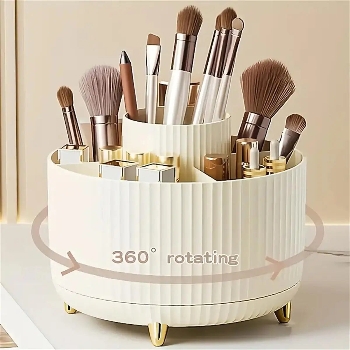 360° Rotating Makeup Organizer, 5 Compartments