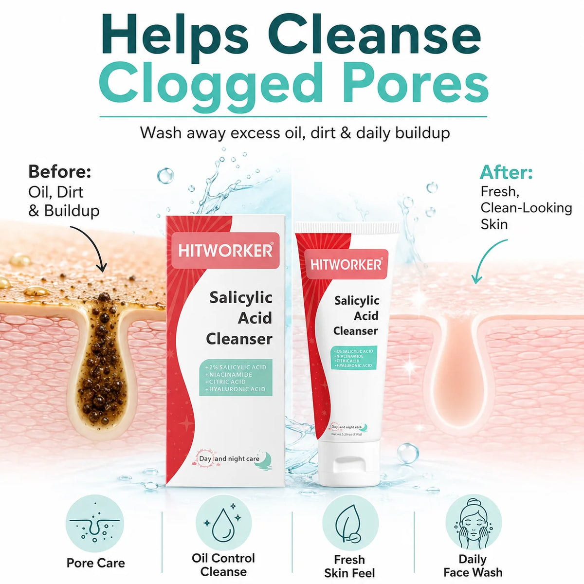Salicylic Acid Foaming Facial Cleanser, 150 g