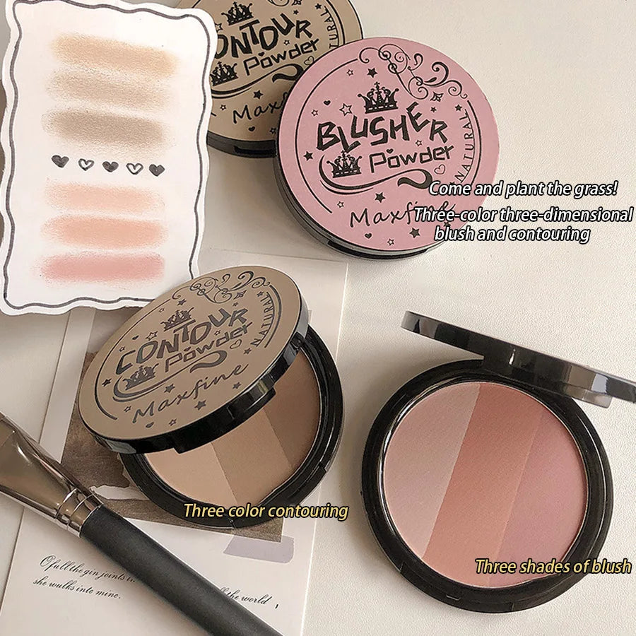 MAXFINE 3-in-1 Blush and Contour Palette