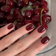 Wine Red Square Press-On Nails, 24-Piece Set
