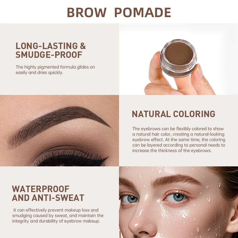 Waterproof Eyebrow Pomade with Brush