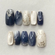 Romantic Y2K Star Press-On Nails, 24-Piece Almond Set